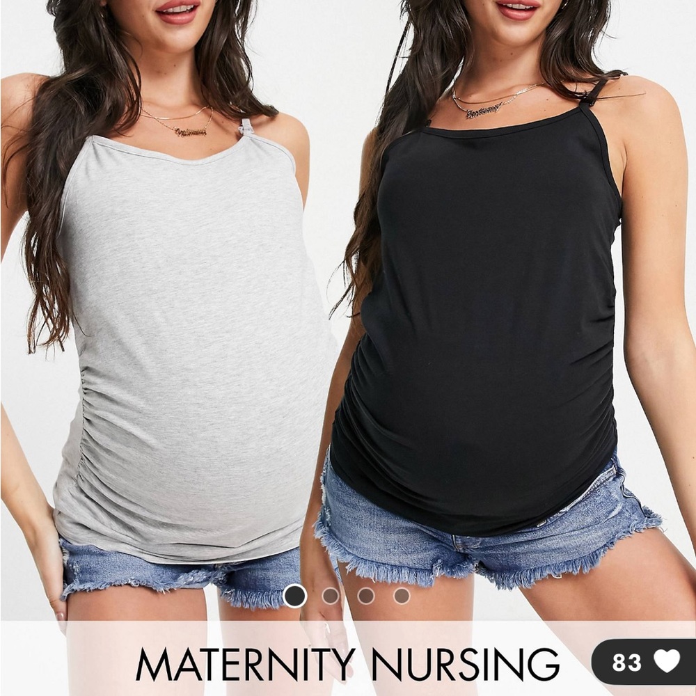 NWT Threadbare maternity nursing tanks - 2 pack size US 6 black and grey